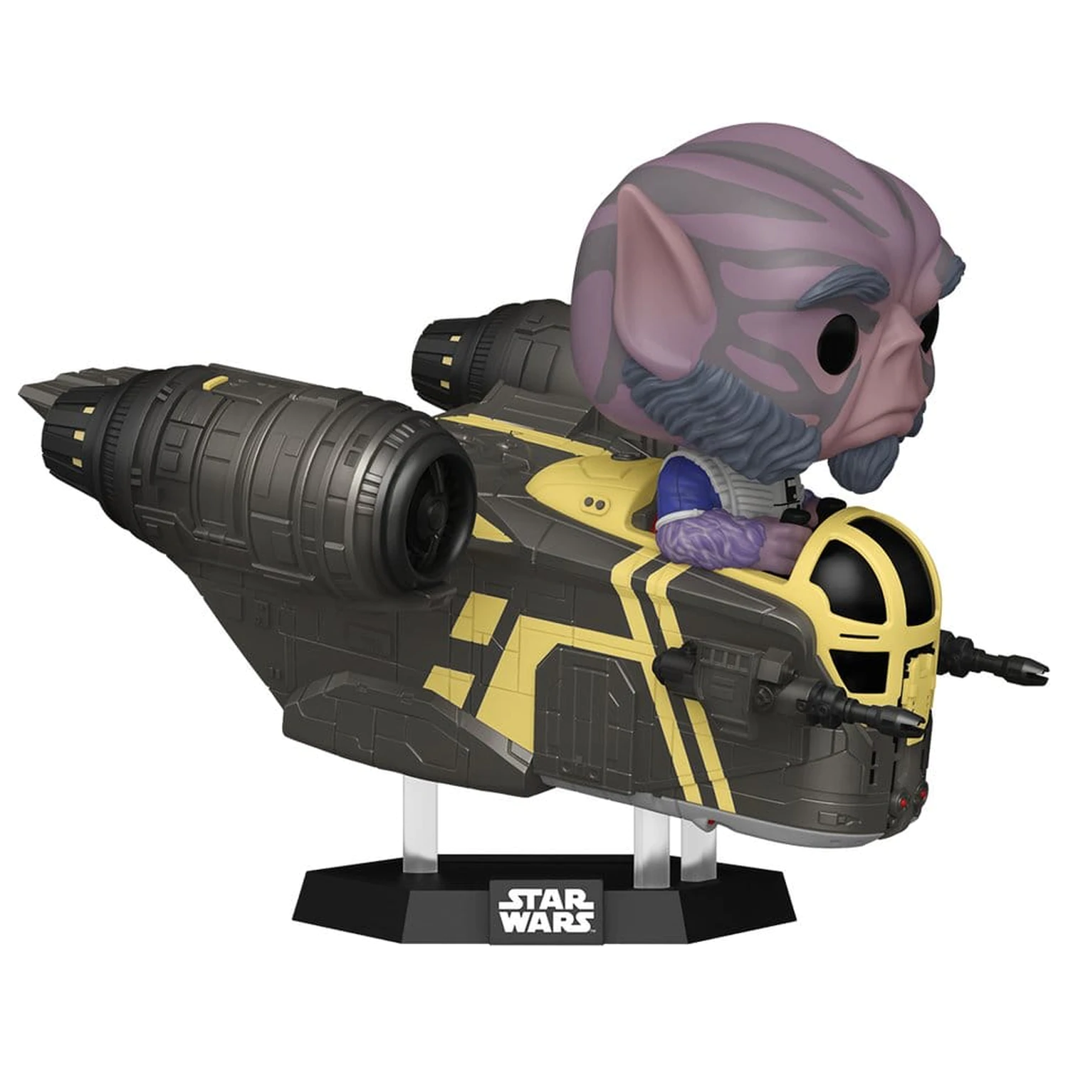 Star Wars: The Mandalorian and Grogu Funko POP! Rides Deluxe Vinyl Bobblehead Figure Zeb Orrelios in the Razor Crest  product photo