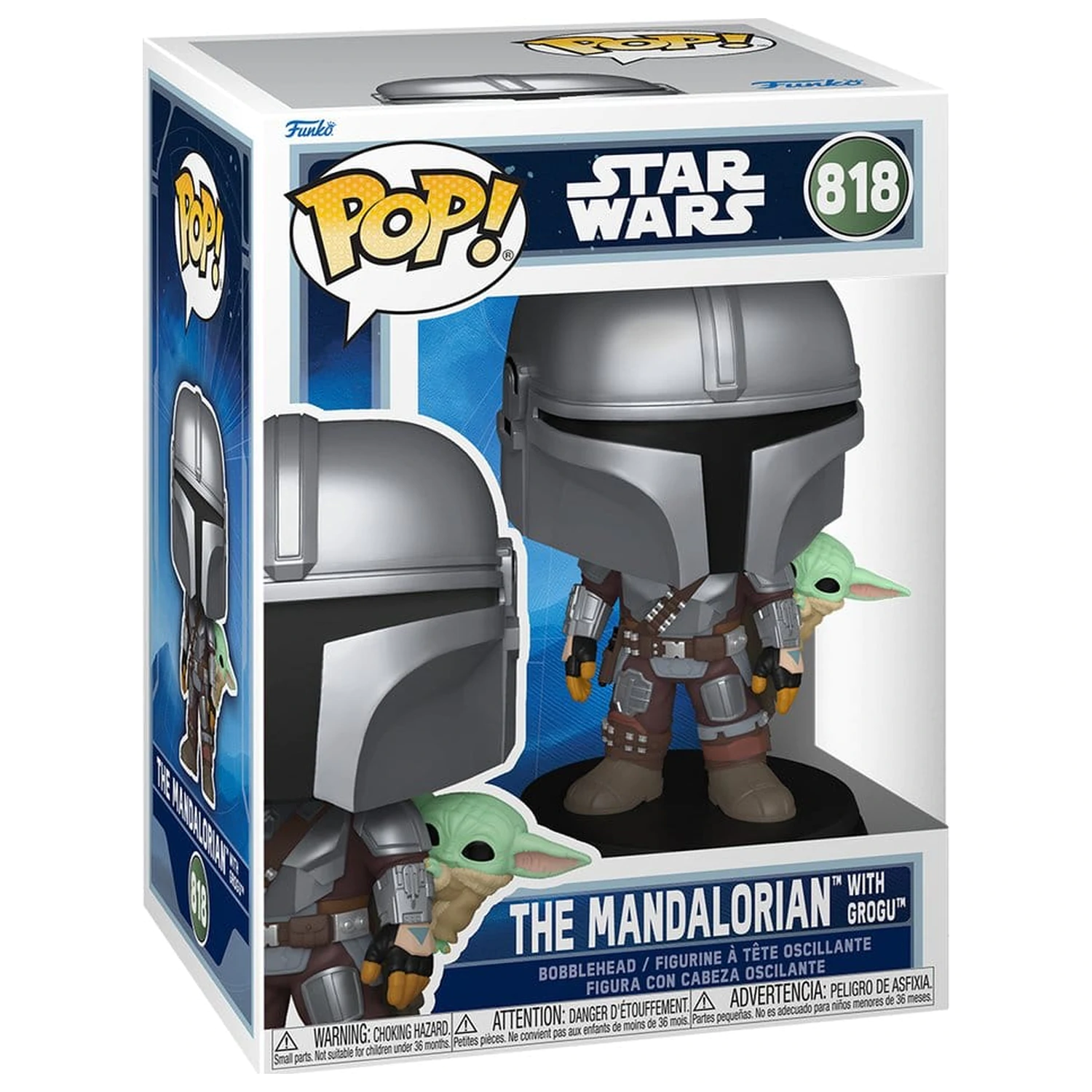 Star Wars: The Mandalorian and Grogu Funko POP! Vinyl Bobblehead Figure The Mandalorian with Grogu 9 cm product photo