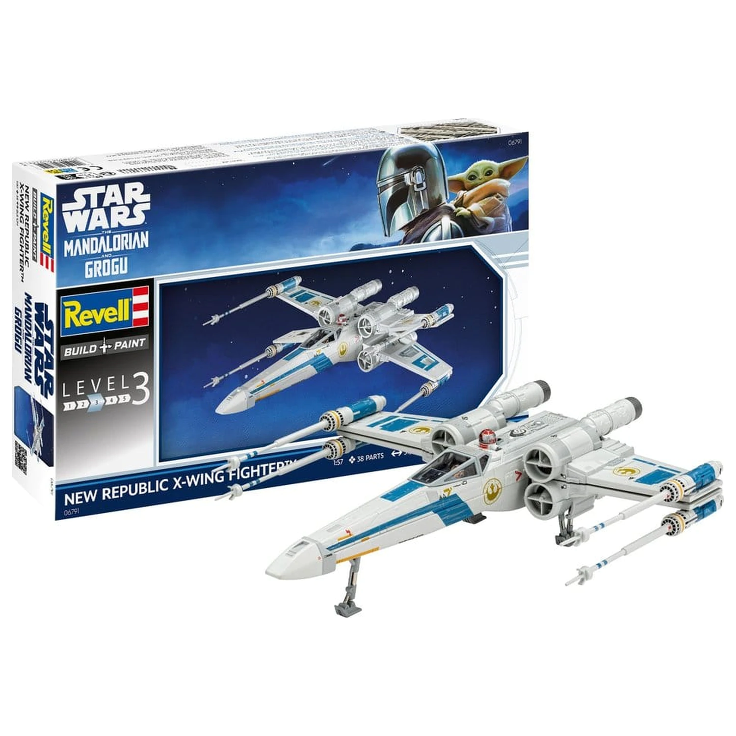 Star Wars The Mandalorian and Grogu Revell Model Kit 1/57 New Republic X-Wing Fighter 22 cm product photo