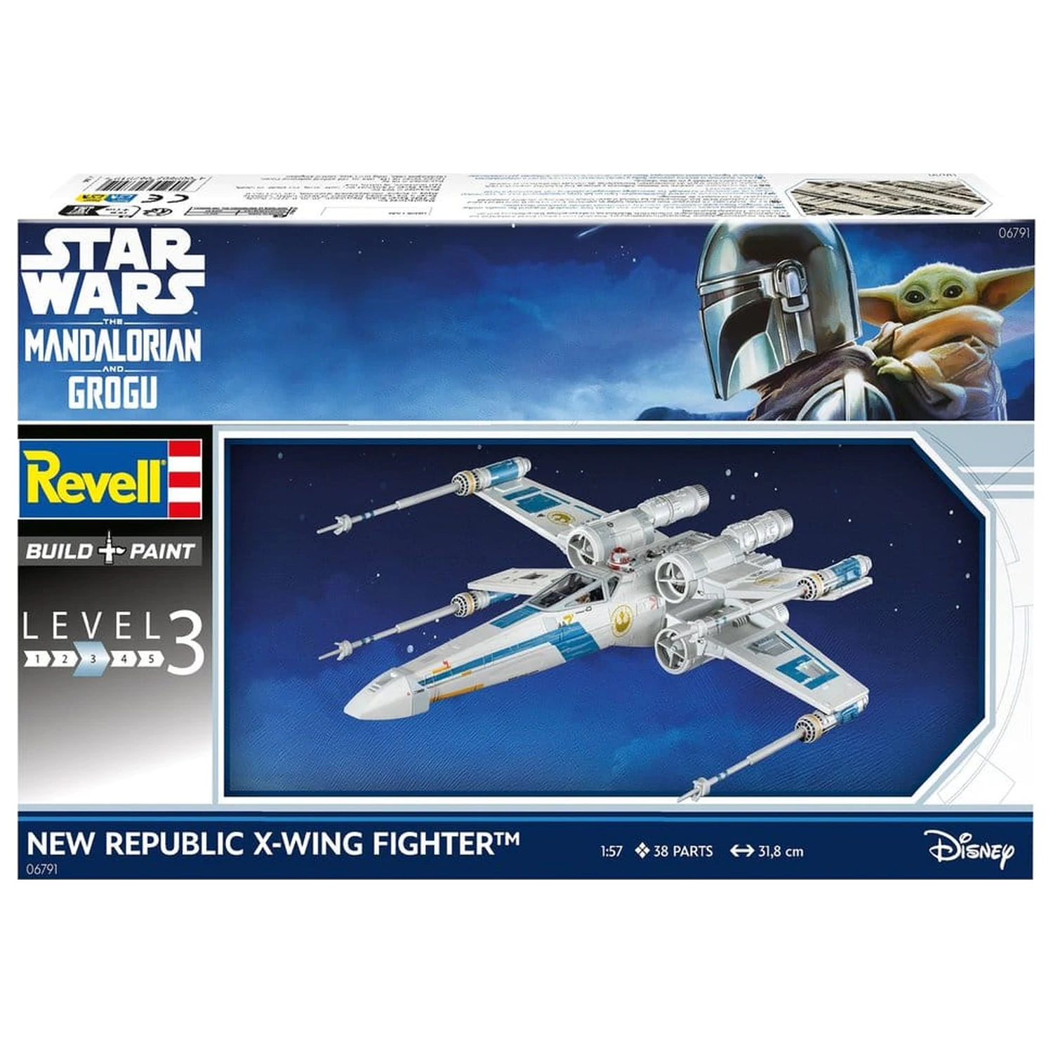 Star Wars The Mandalorian and Grogu Revell Model Kit 1/57 New Republic X-Wing Fighter 22 cm product photo