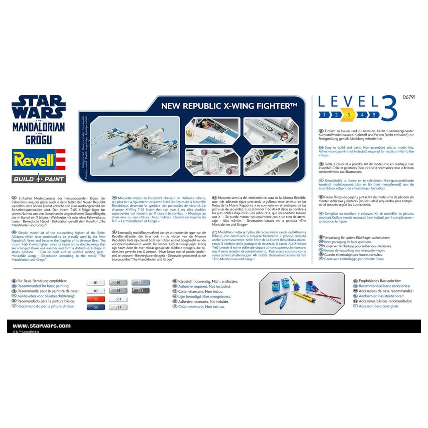 Star Wars The Mandalorian and Grogu Revell Model Kit 1/57 New Republic X-Wing Fighter 22 cm product photo