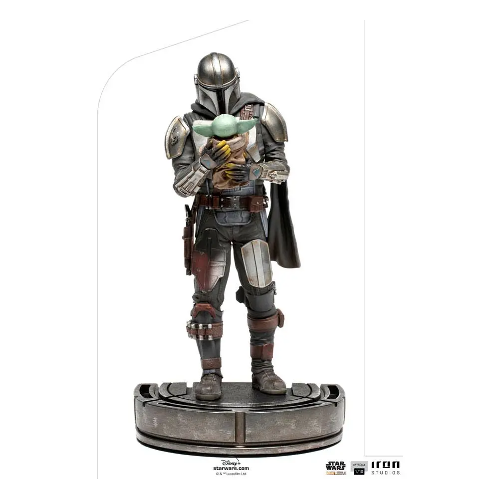 Star Wars The Mandalorian Art Scale Statue 1/10 Mandalorian &amp; Grogu 22 cm product photo