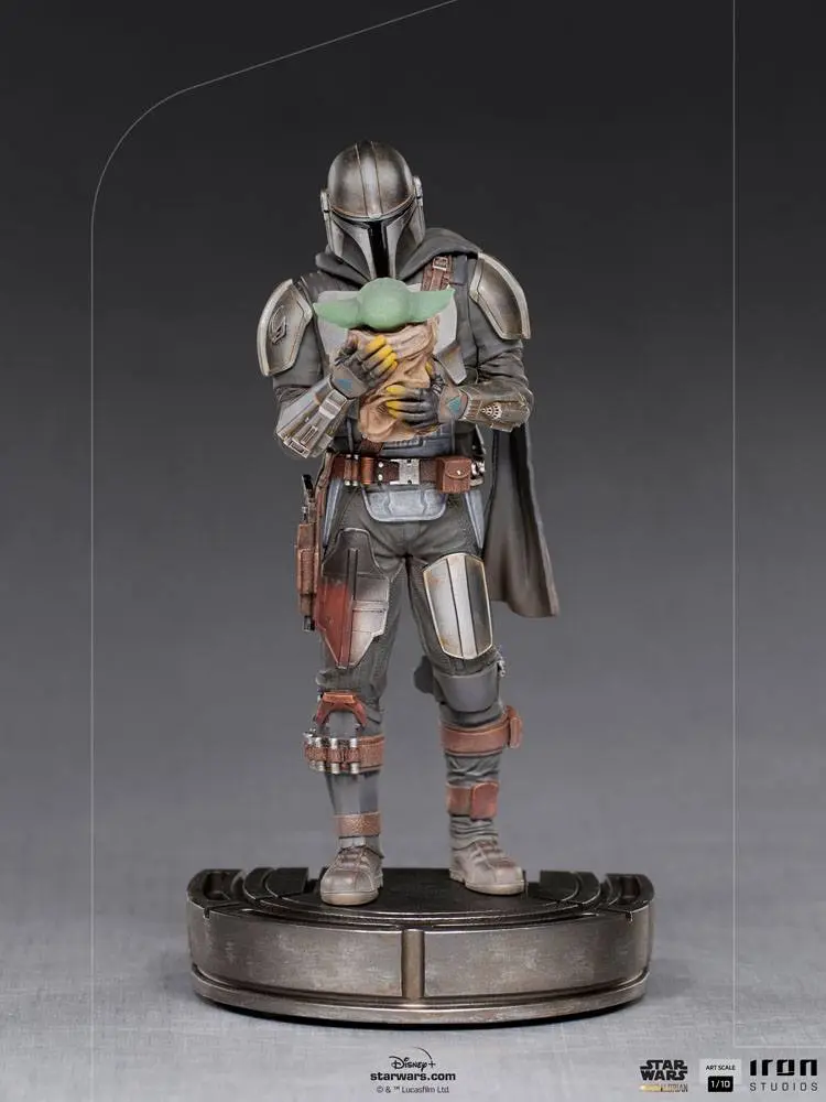Star Wars The Mandalorian Art Scale Statue 1/10 Mandalorian &amp; Grogu 22 cm product photo