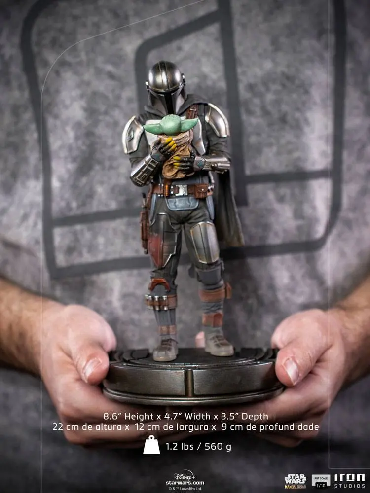 Star Wars The Mandalorian Art Scale Statue 1/10 Mandalorian &amp; Grogu 22 cm product photo