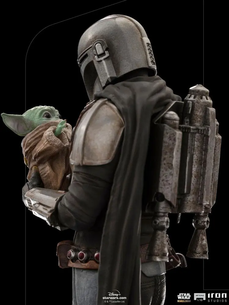 Star Wars The Mandalorian Art Scale Statue 1/10 Mandalorian &amp; Grogu 22 cm product photo