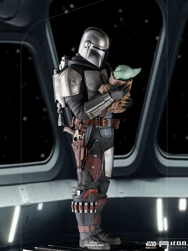Star Wars The Mandalorian Art Scale Statue 1/10 Mandalorian &amp; Grogu 22 cm product photo