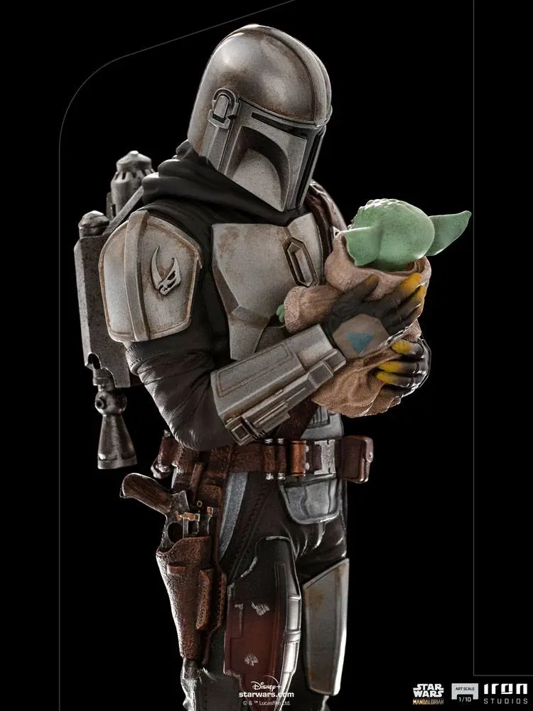 Star Wars The Mandalorian Art Scale Statue 1/10 Mandalorian &amp; Grogu 22 cm product photo