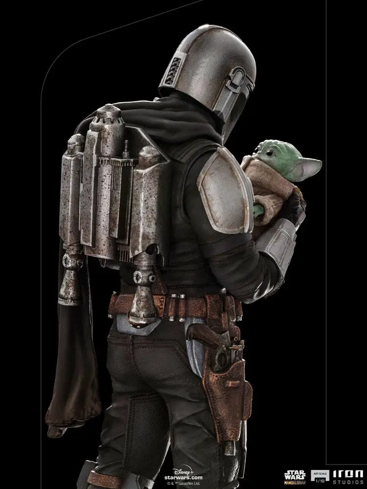 Star Wars The Mandalorian Art Scale Statue 1/10 Mandalorian &amp; Grogu 22 cm product photo