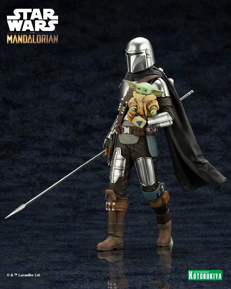 Star Wars The Mandalorian ARTFX Statue 1/10 Mandalorian &amp; Grogu with Beskar Staff 18 cm product photo