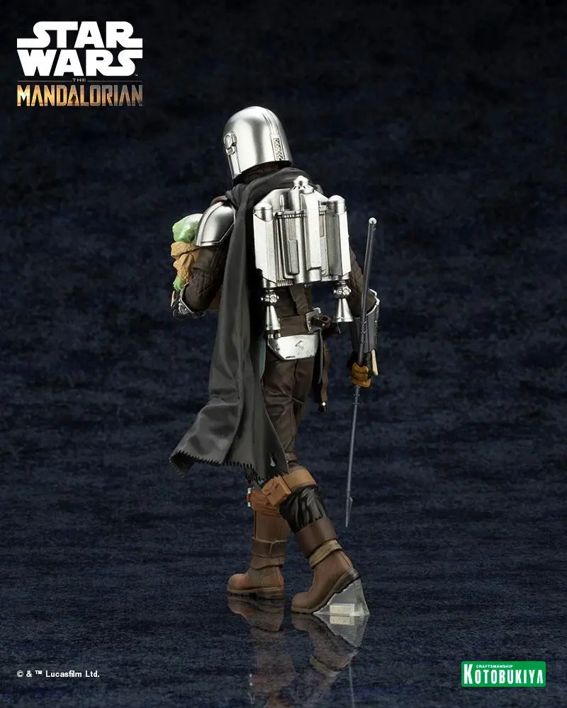 Star Wars The Mandalorian ARTFX Statue 1/10 Mandalorian &amp; Grogu with Beskar Staff 18 cm product photo