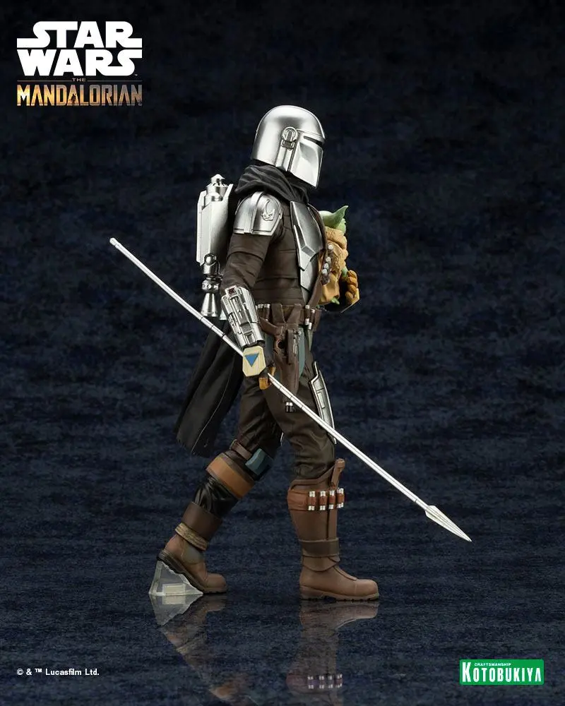 Star Wars The Mandalorian ARTFX Statue 1/10 Mandalorian &amp; Grogu with Beskar Staff 18 cm product photo