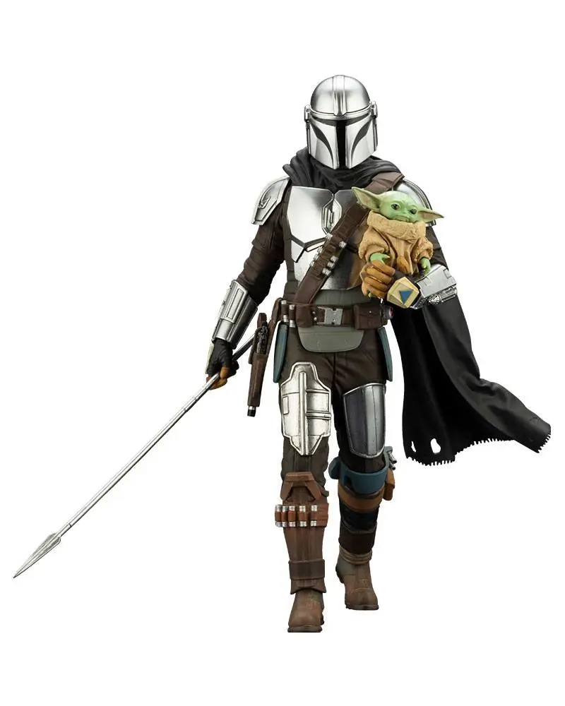 Star Wars The Mandalorian ARTFX Statue 1/10 Mandalorian &amp; Grogu with Beskar Staff 18 cm product photo