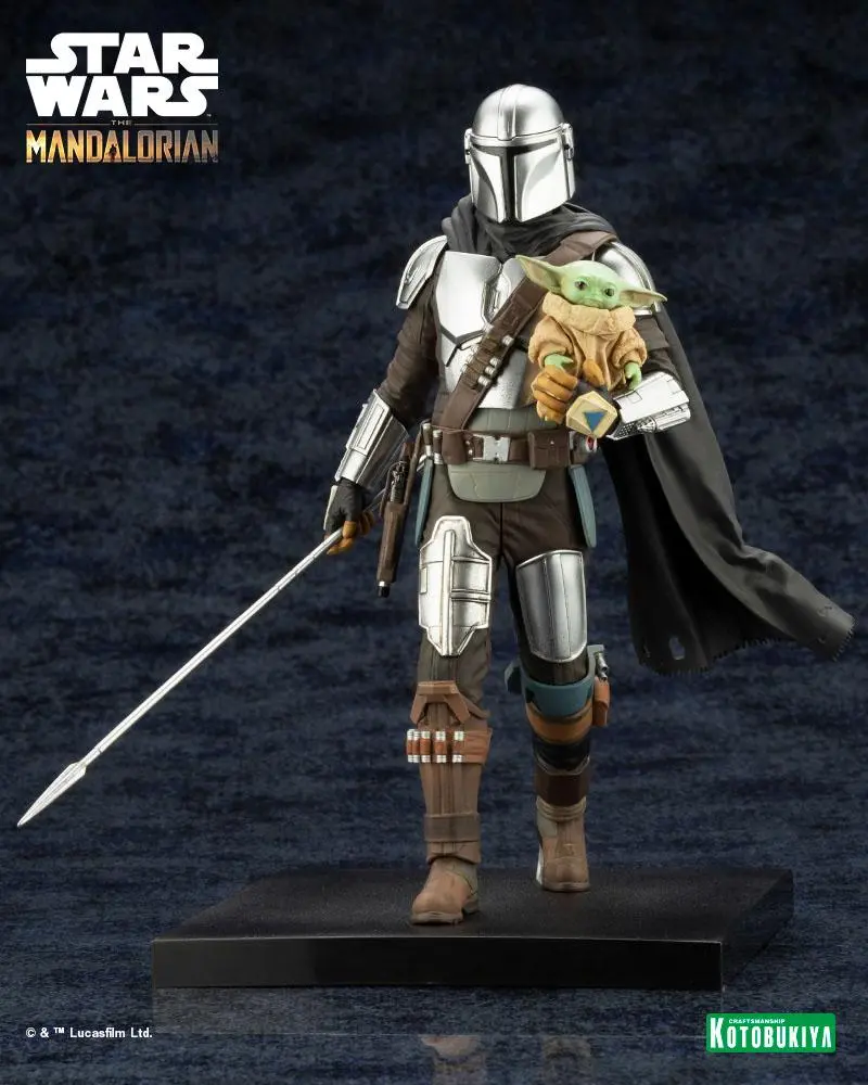 Star Wars The Mandalorian ARTFX Statue 1/10 Mandalorian &amp; Grogu with Beskar Staff 18 cm product photo