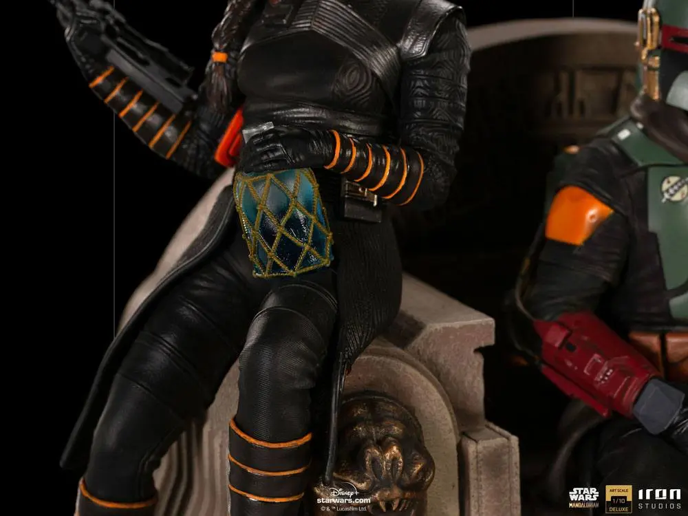 Star Wars The Mandalorian Deluxe Art Scale Statue 1/10 Boba Fett & Fennec on Throne 23 cm product photo