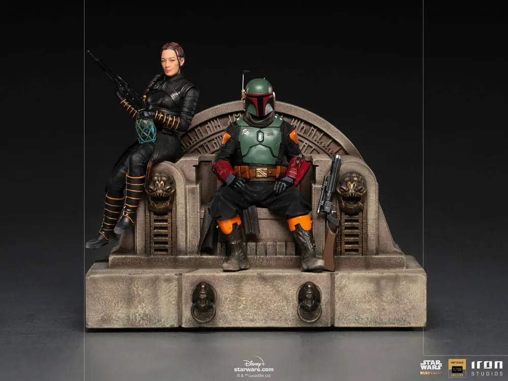 Star Wars The Mandalorian Deluxe Art Scale Statue 1/10 Boba Fett & Fennec on Throne 23 cm product photo
