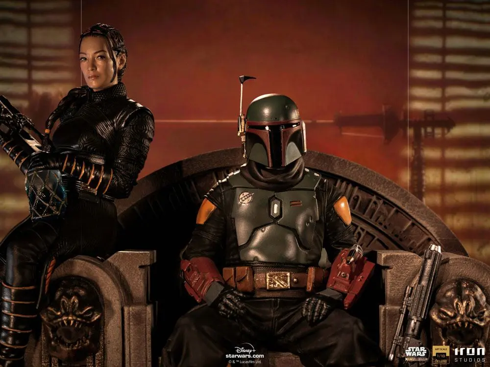 Star Wars The Mandalorian Deluxe Art Scale Statue 1/10 Boba Fett & Fennec on Throne 23 cm product photo