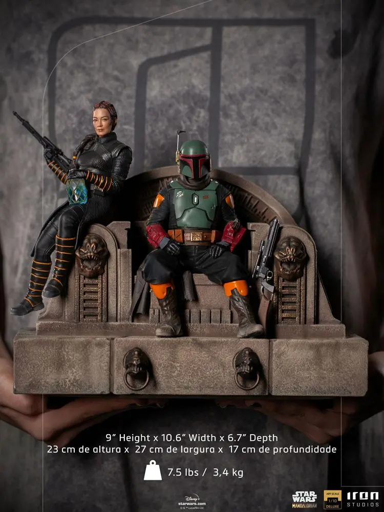 Star Wars The Mandalorian Deluxe Art Scale Statue 1/10 Boba Fett & Fennec on Throne 23 cm product photo