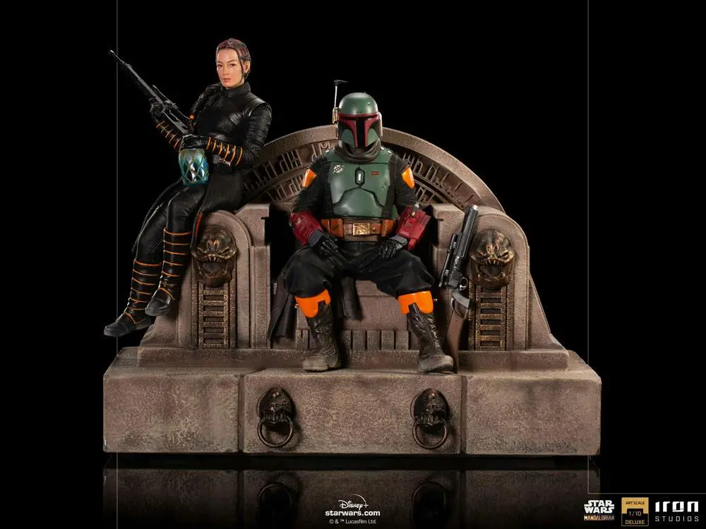 Star Wars The Mandalorian Deluxe Art Scale Statue 1/10 Boba Fett & Fennec on Throne 23 cm product photo