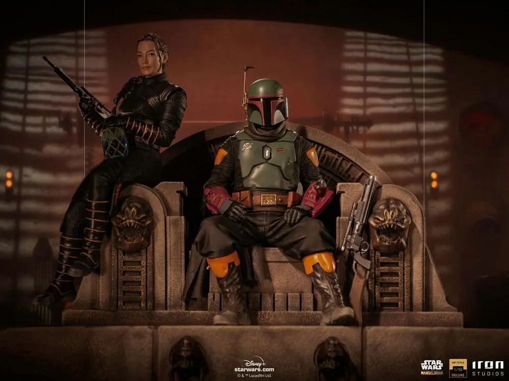 Star Wars The Mandalorian Deluxe Art Scale Statue 1/10 Boba Fett & Fennec on Throne 23 cm product photo