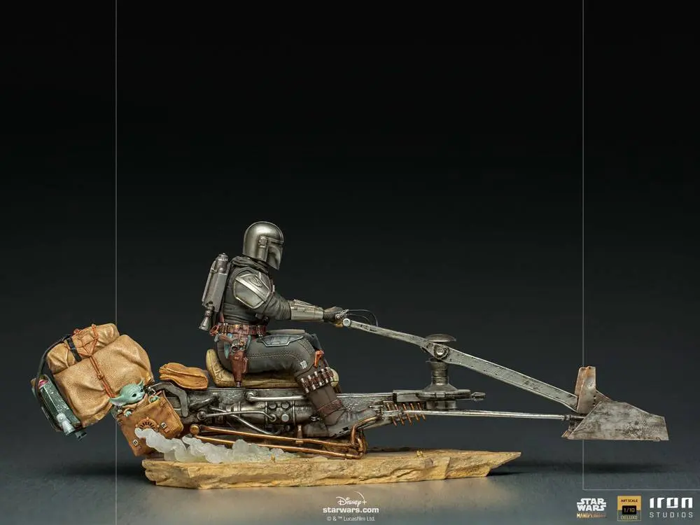 Star Wars The Mandalorian Deluxe Art Scale Statue 1/10 Mandalorian on Speederbike 18 cm product photo