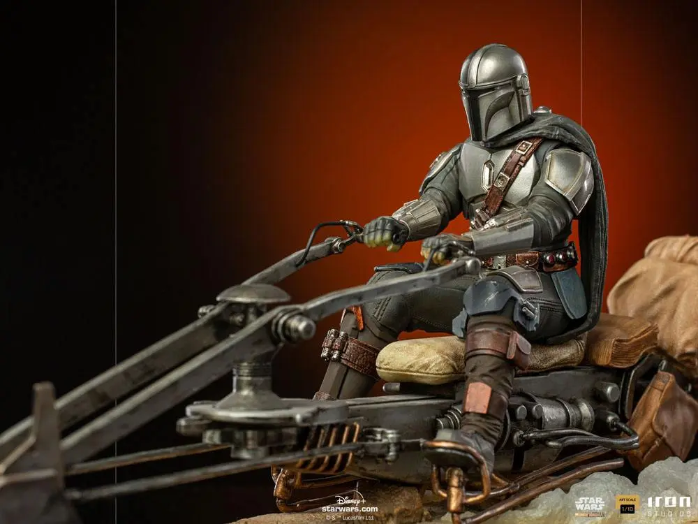 Star Wars The Mandalorian Deluxe Art Scale Statue 1/10 Mandalorian on Speederbike 18 cm product photo