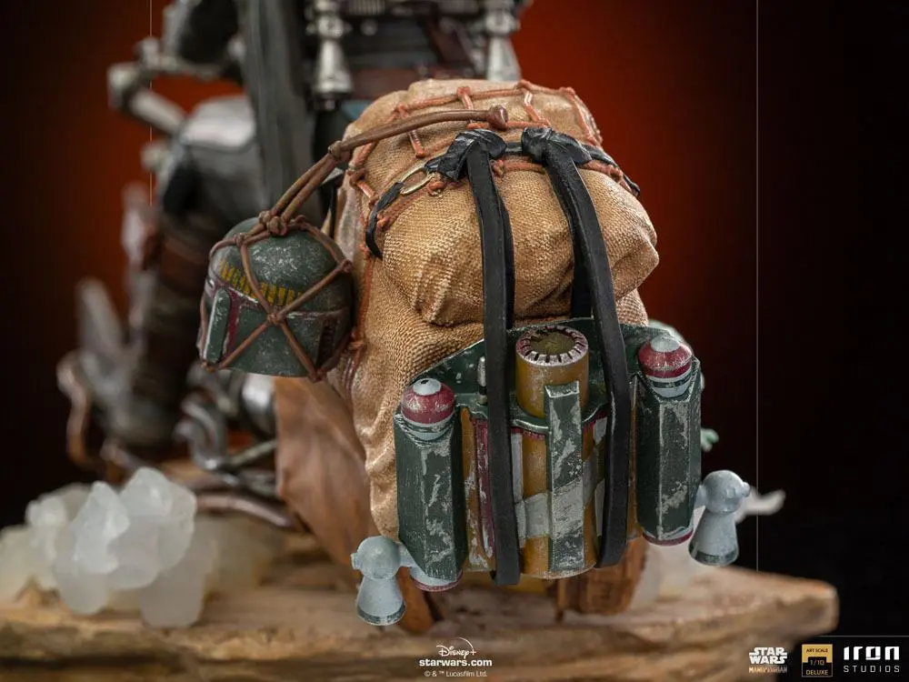 Star Wars The Mandalorian Deluxe Art Scale Statue 1/10 Mandalorian on Speederbike 18 cm product photo