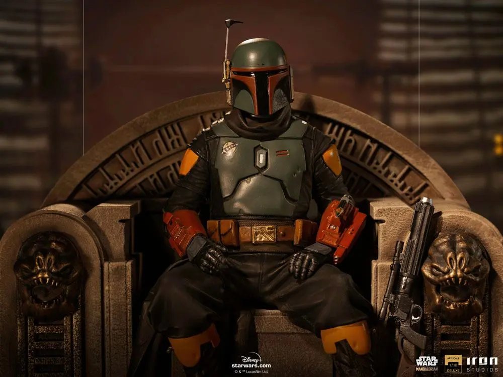 Star Wars The Mandalorian Deluxe Art Scale Statue 1/10 Boba Fett on Throne 18 cm product photo