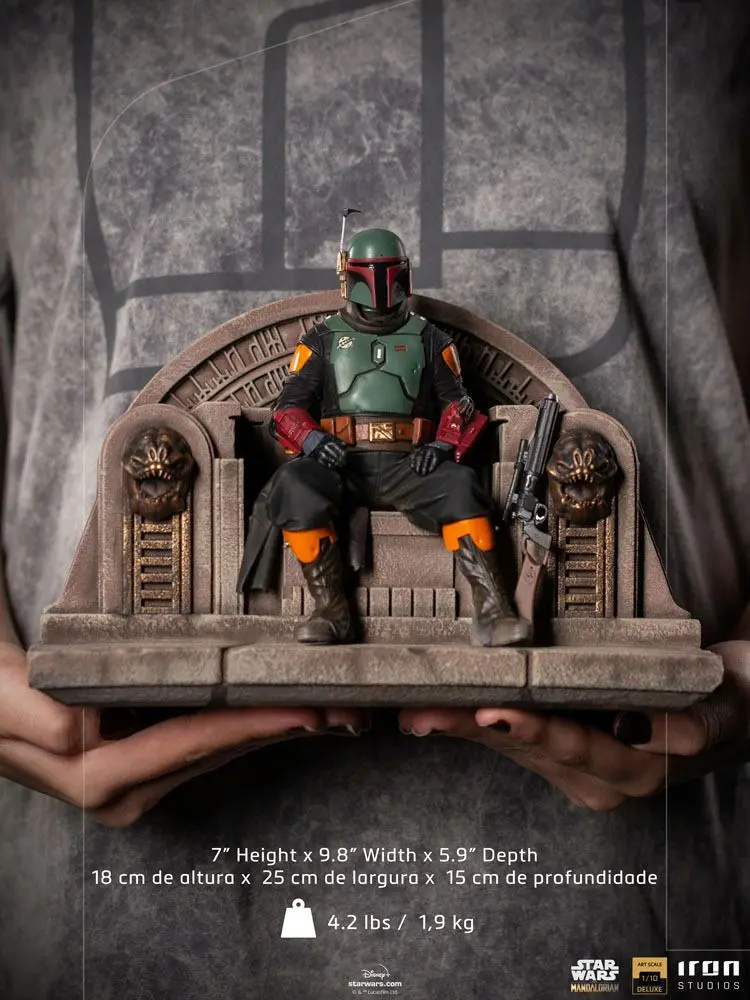 Star Wars The Mandalorian Deluxe Art Scale Statue 1/10 Boba Fett on Throne 18 cm product photo