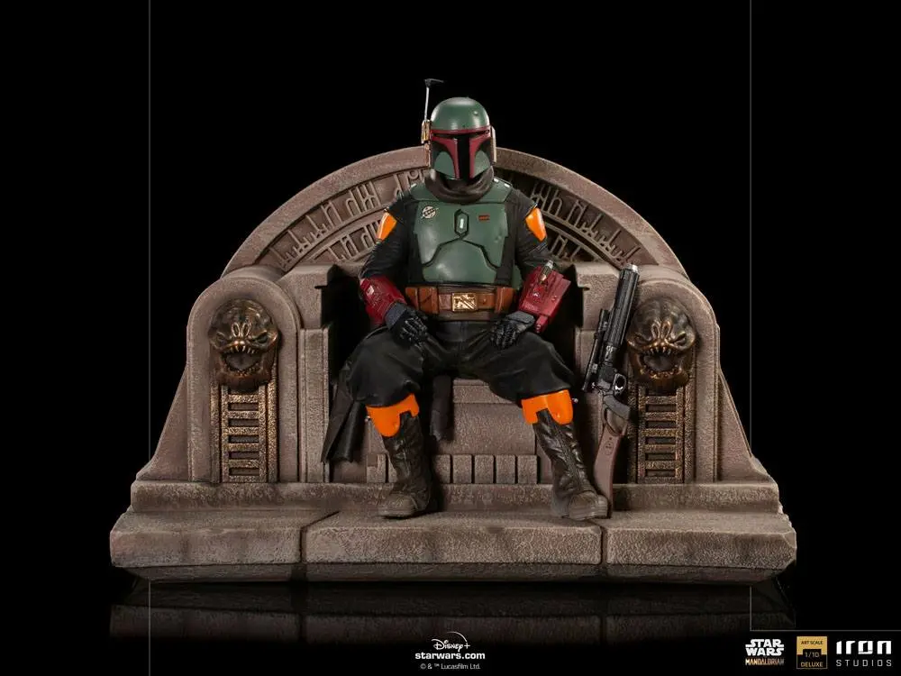 Star Wars The Mandalorian Deluxe Art Scale Statue 1/10 Boba Fett on Throne 18 cm product photo