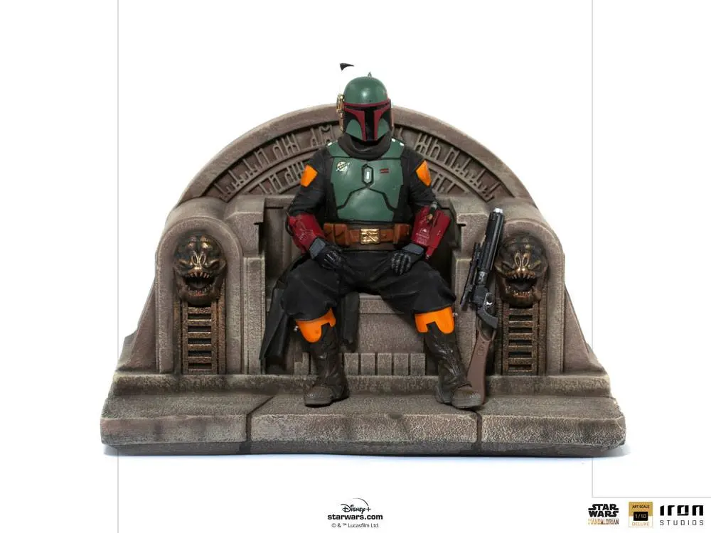 Star Wars The Mandalorian Deluxe Art Scale Statue 1/10 Boba Fett on Throne 18 cm product photo