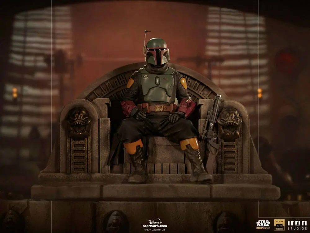 Star Wars The Mandalorian Deluxe Art Scale Statue 1/10 Boba Fett on Throne 18 cm product photo