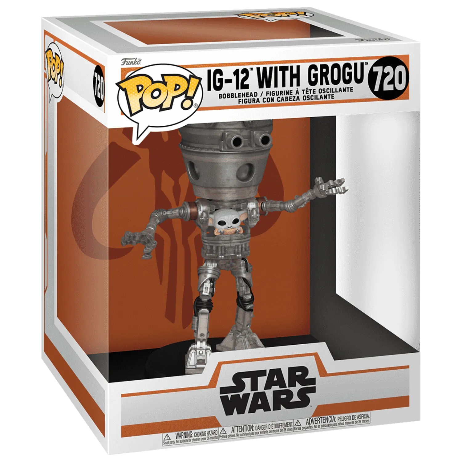 Star Wars: The Mandalorian Funko POP! Deluxe Vinyl Bobblehead Figure IG-12 with Grogu 17 cm product photo
