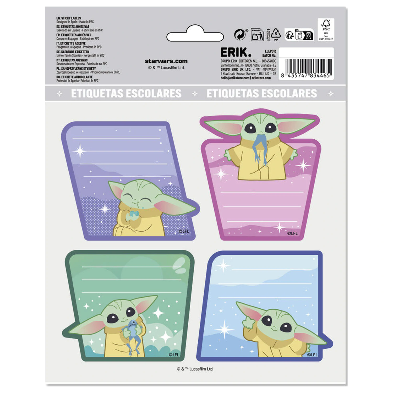 Star Wars The Mandalorian Grogu premium adhesive labels product photo