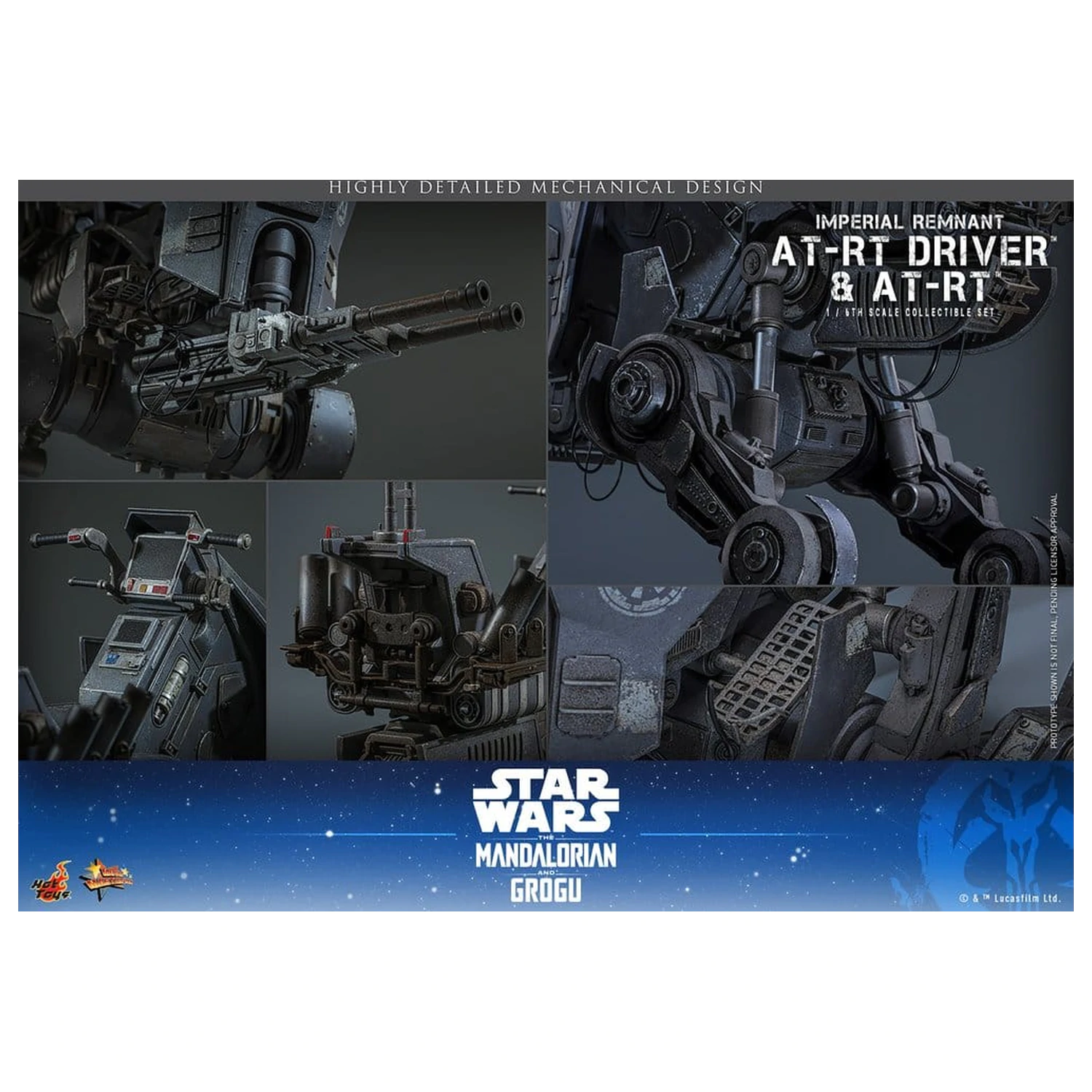 Star Wars: The Mandalorian & Grogu Movie Masterpiece Action Figure Set 1/6 Imperial Remnant AT-RT Driver & AT-RT 60 cm product photo