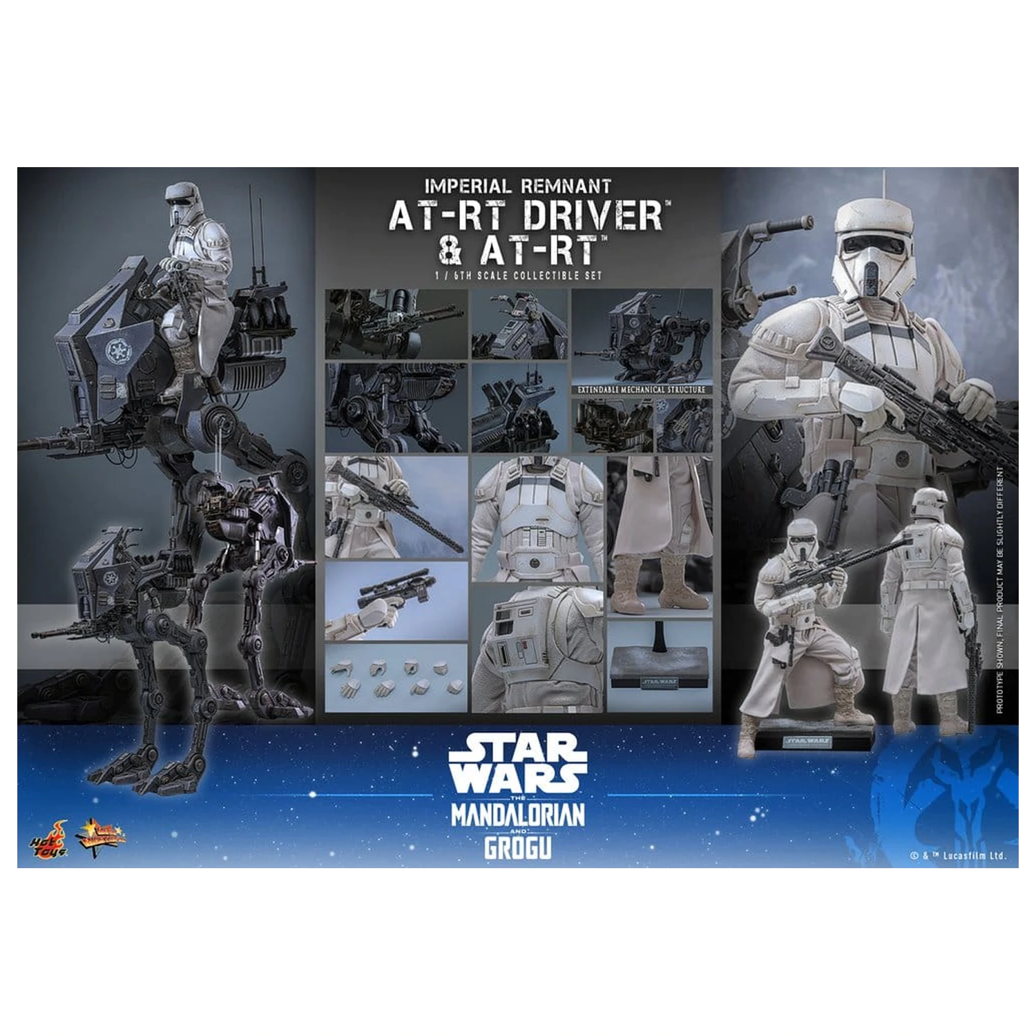 Star Wars: The Mandalorian & Grogu Movie Masterpiece Action Figure Set 1/6 Imperial Remnant AT-RT Driver & AT-RT 60 cm product photo