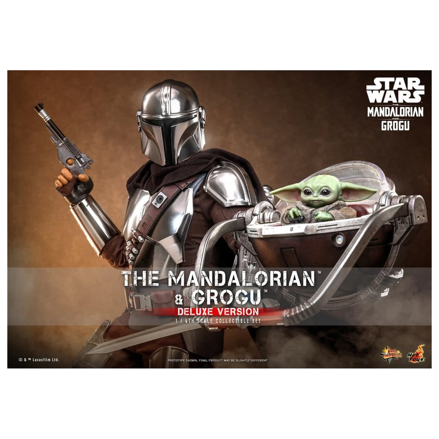 Star Wars: The Mandalorian & Grogu Movie Masterpiece Action Figure 1/6 The Mandalorian and Grogu (Deluxe Version) 31 cm product photo