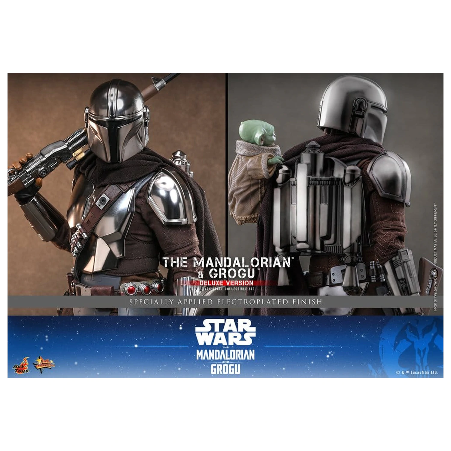 Star Wars: The Mandalorian & Grogu Movie Masterpiece Action Figure 1/6 The Mandalorian and Grogu (Deluxe Version) 31 cm product photo