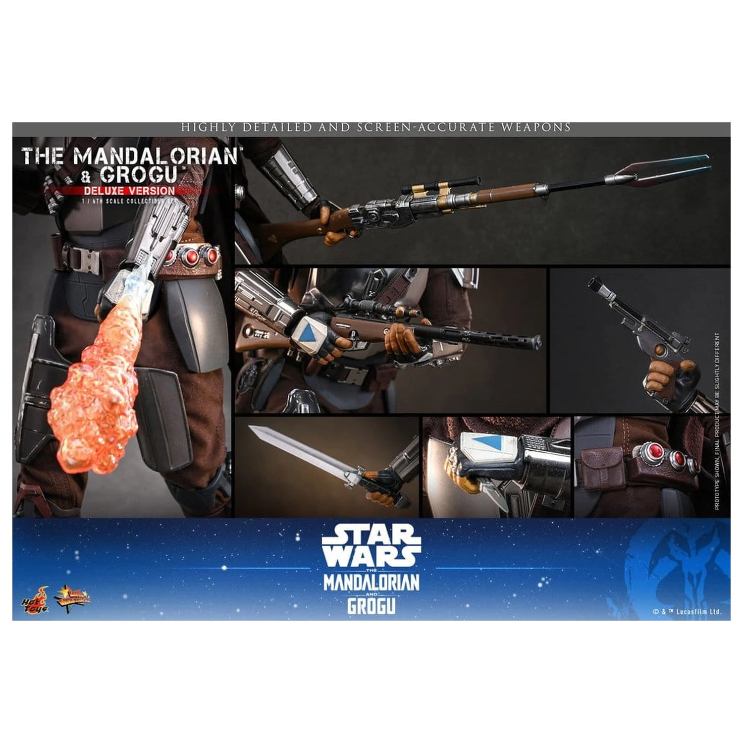 Star Wars: The Mandalorian & Grogu Movie Masterpiece Action Figure 1/6 The Mandalorian and Grogu (Deluxe Version) 31 cm product photo