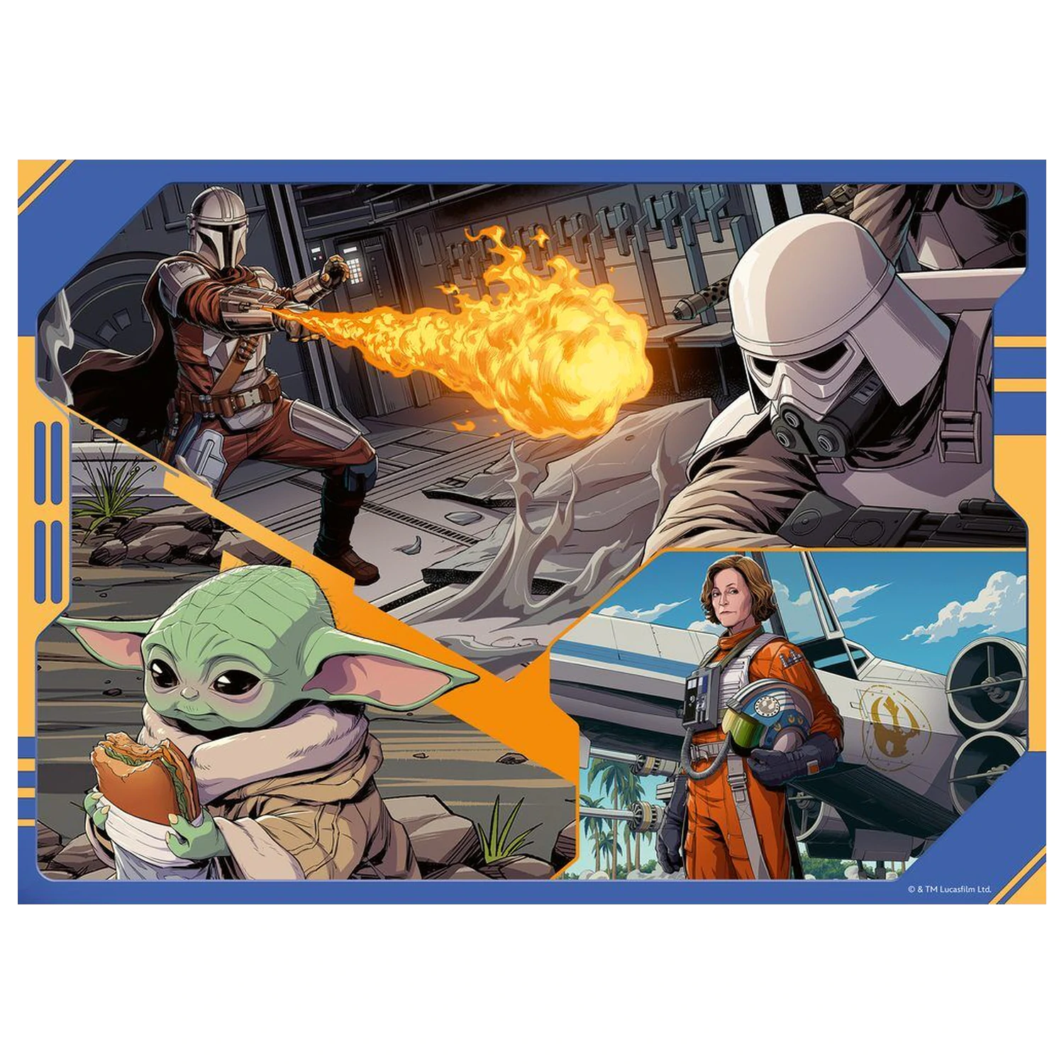 Star Wars The Mandalorian & Grogu puzzle 4x100pcs product photo