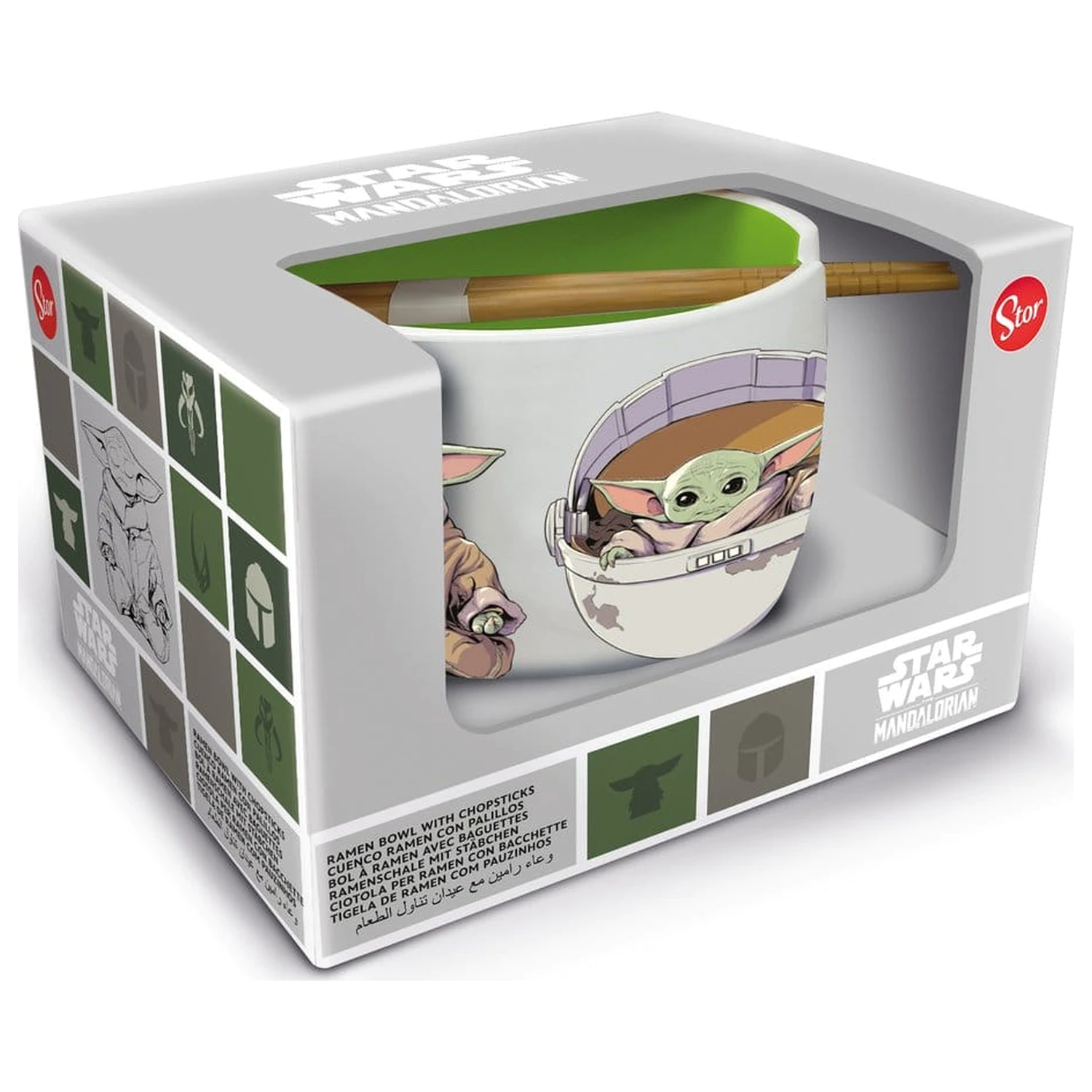 Star Wars: The Mandalorian Ramen Bowl with Chopsticks Grogu product photo