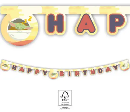 Star Wars The Mandalorian Happy Birthday Banner FSC 2 m product photo