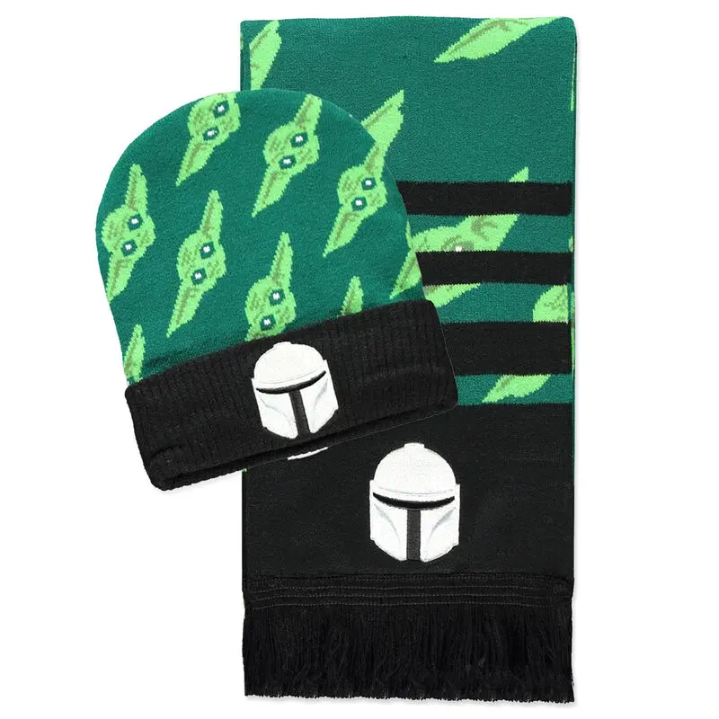 Star Wars The Mandalorian beanie and scarf set product photo