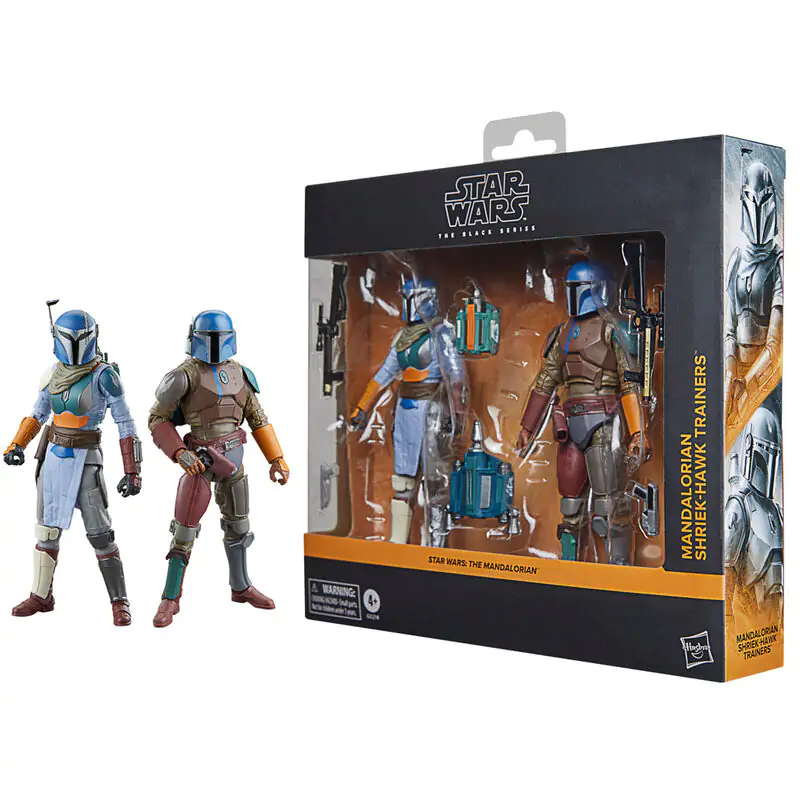 Star Wars The Mandalorian - Mandalorian & Shriek-Hawk Trainers set 2 figures 15cm product photo