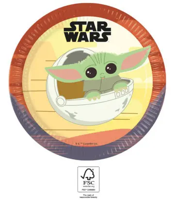 Star Wars The Mandalorian Paper Plates 8 pcs 23 cm FSC product photo