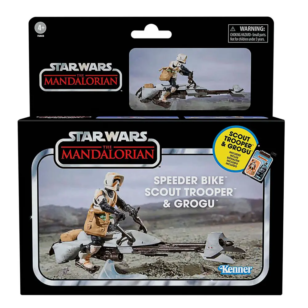 Star Wars: The Mandalorian Vintage Collection Vehicle with Figures Speeder Bike with Scout Trooper & Grogu termékfotó