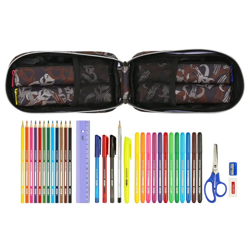 Star Wars The Mandalorian The Guild backpack with 4 filled pencil cases inside product photo