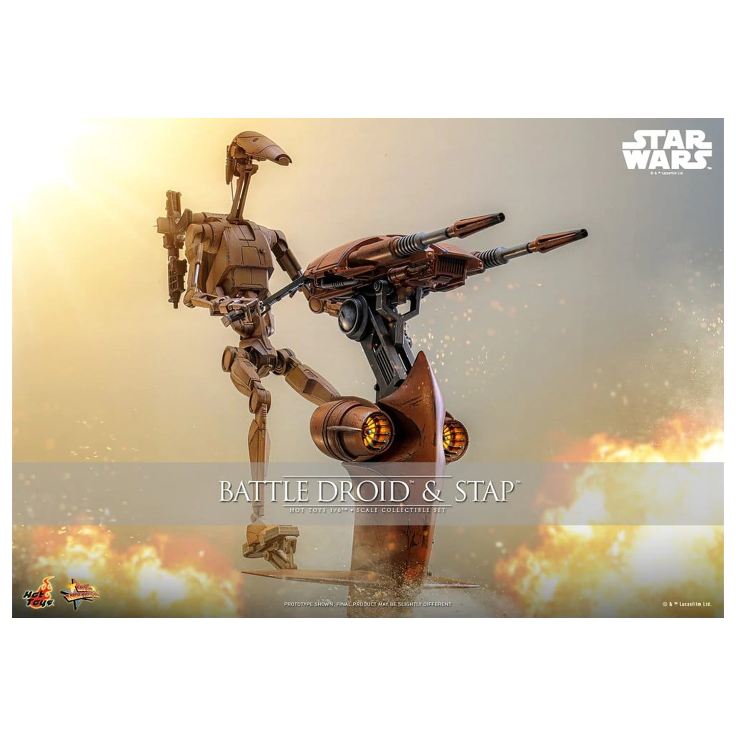 Star Wars: The Phantom Menace Movie Masterpiece Action Figure Set 1/6 Battle Droid & STAP 32 cm product photo