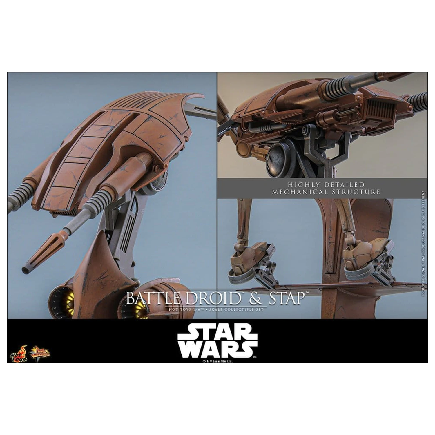 Star Wars: The Phantom Menace Movie Masterpiece Action Figure Set 1/6 Battle Droid & STAP 32 cm product photo