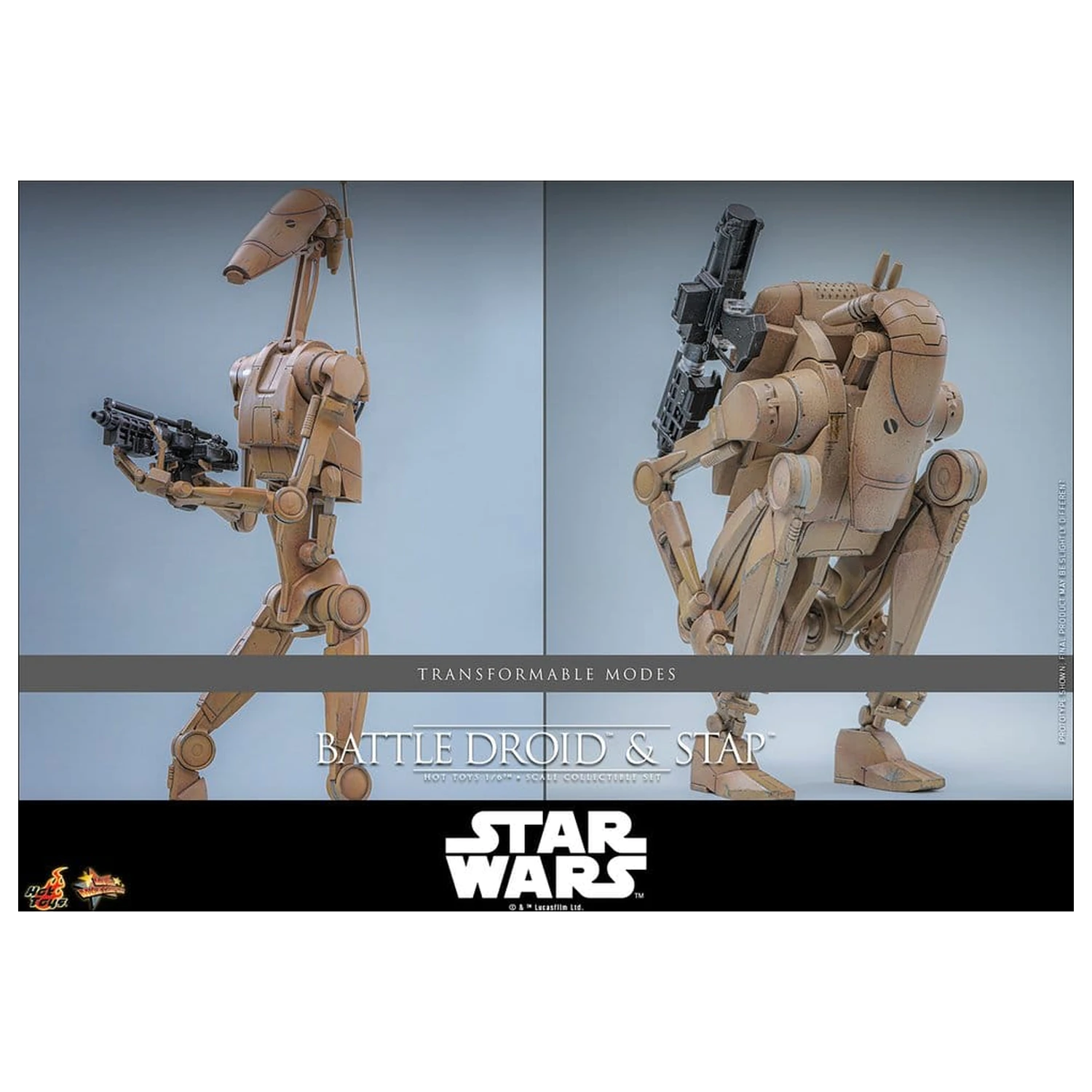 Star Wars: The Phantom Menace Movie Masterpiece Action Figure Set 1/6 Battle Droid & STAP 32 cm product photo