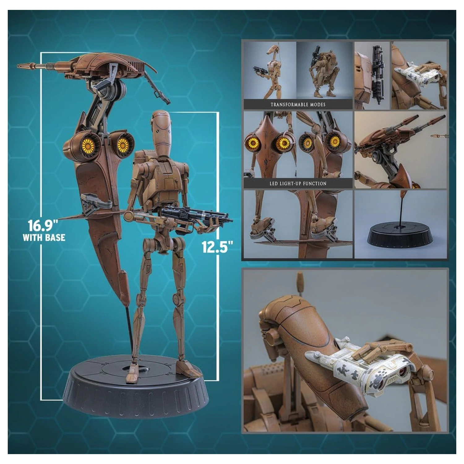 Star Wars: The Phantom Menace Movie Masterpiece Action Figure Set 1/6 Battle Droid & STAP 32 cm product photo